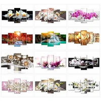 huacan diamond painting 5pcsset flowers full square diamond embroidery multi picture diy home decoration