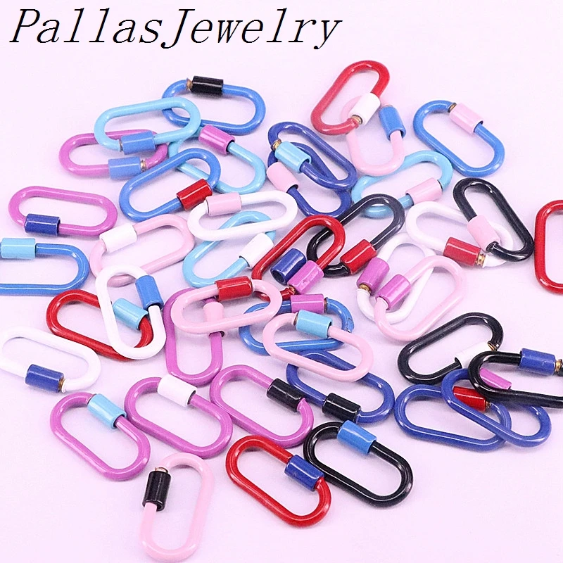 10 шт хит! Новейшая эмалированная овальная винтовая застежка медный соединитель