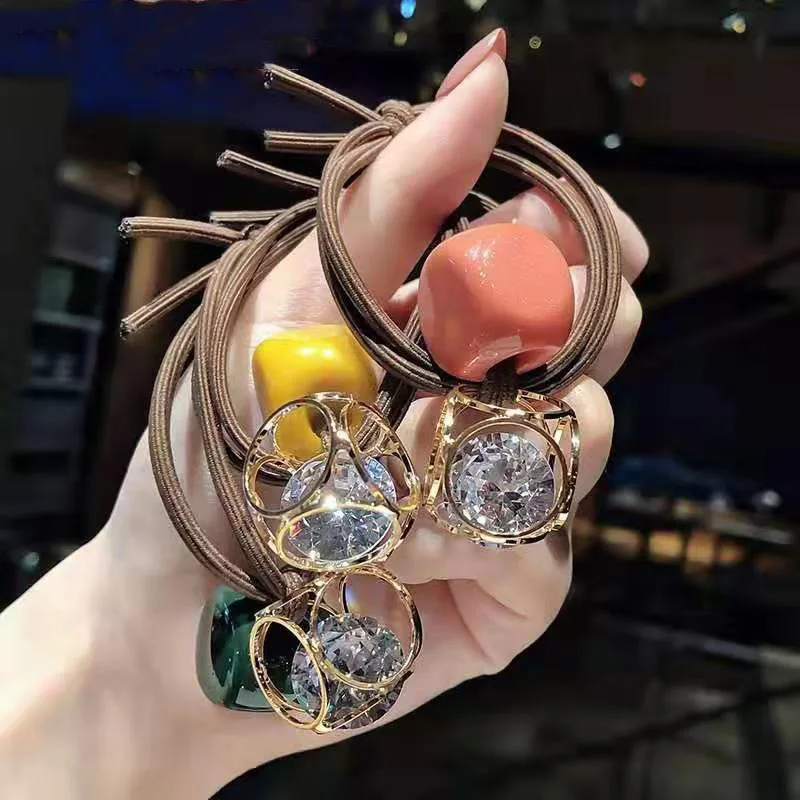 

Простая Геометрическая резинка для волос в Корейском стиле для девушек, Женская милая резинка, резинка для волос, головной убор, резинка для...