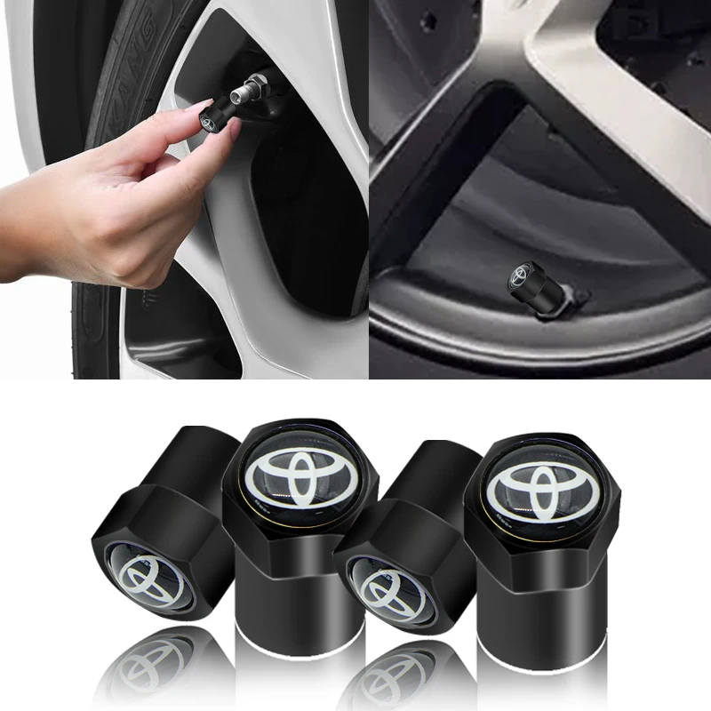 

4pcs Car Tire Wheel Valve Cap Tire Protection Cap for Toyota Corolla Yaris Rav4 Avensis Auris Camry C-hr 86 Prius Auto Goods