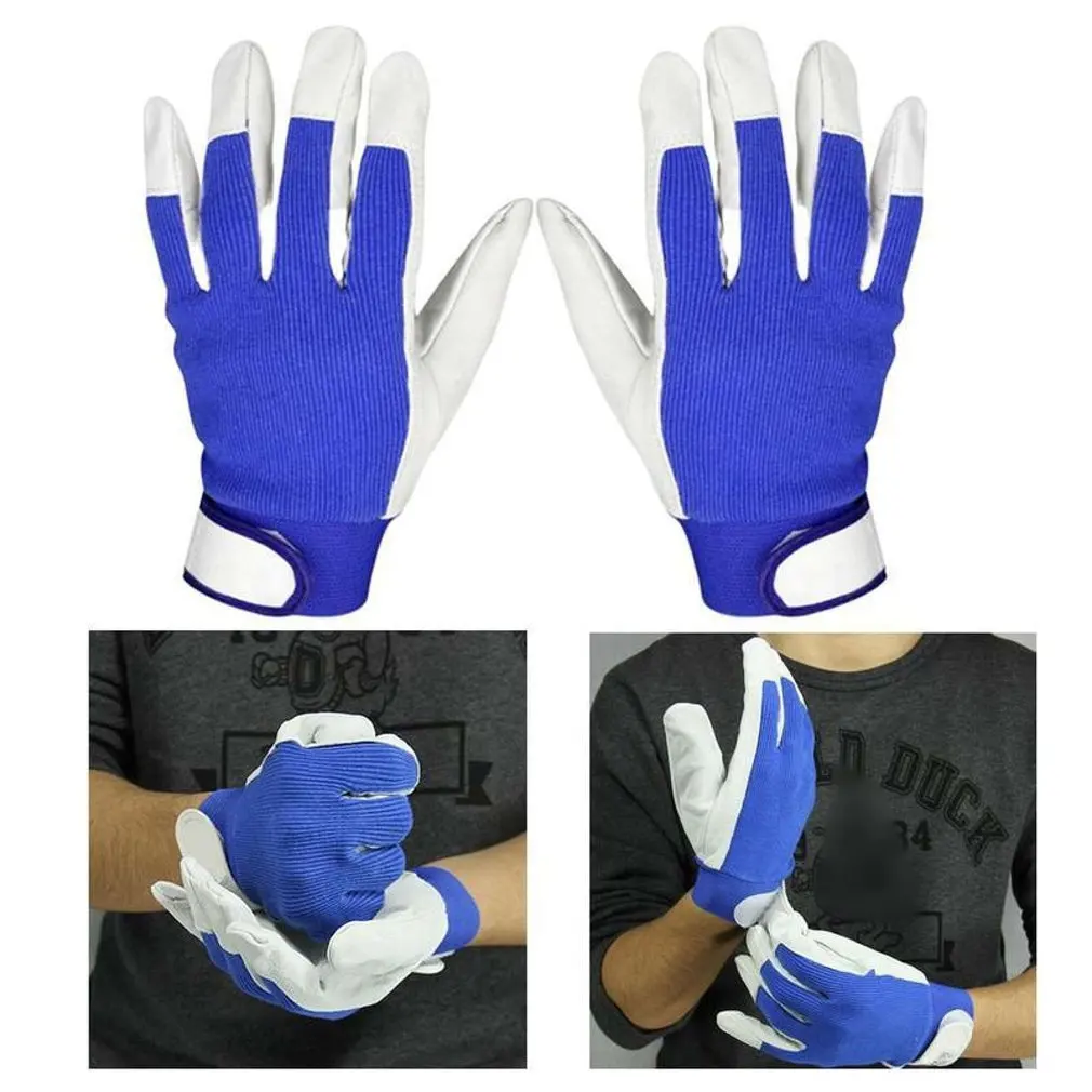 

2Pcsx Mechanical Work Welding Faux Leather Anti-static Non-slip Car Repair Gloves Mechanic Gloves Leather Work Gloves Mechanic