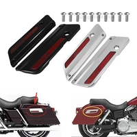 motorcycle 2 colors leftright abs cut saddlebag latch side cover with red reflector for harley 1993 2013 touring hard bags