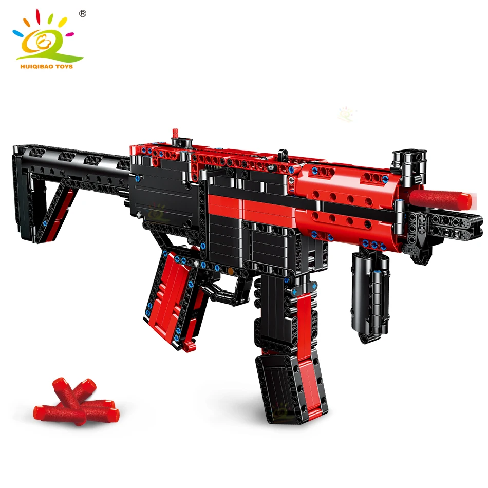 HUIQIBAO 676 шт MP5 техническая модель сигнального пистолета строительные блоки