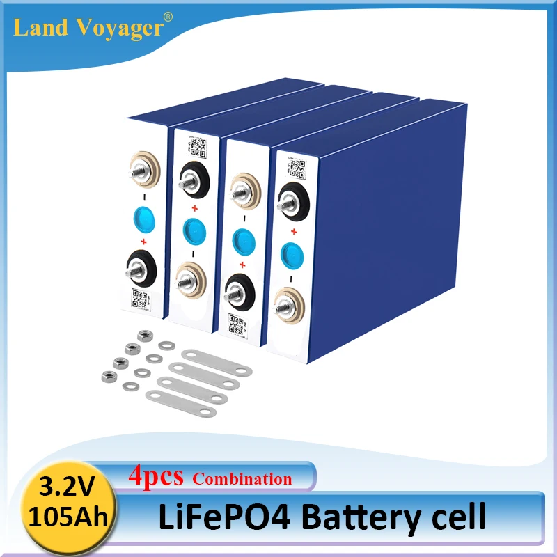 4 Uds tierra Voyager grado un nuevo 3,2 V 100Ah 105Ah lifepo4 celda de batería 12V 24V 36V 48V para EV RV diy pack de batería solar