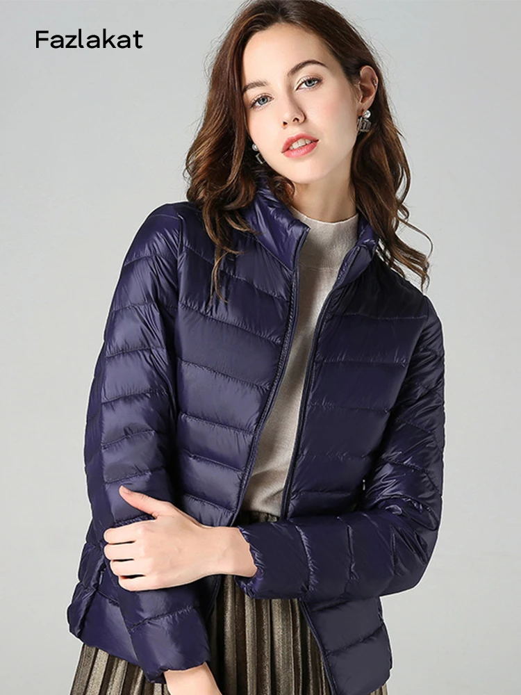 Winter Women Ultralight Thin Down Jacket White Duck Down Hooded Jackets Long Sleeve Warm Coat Parka Female Portable Outwear