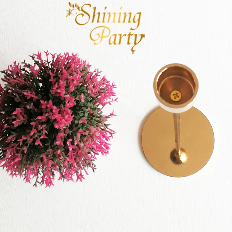 Блестящие золотистые металлические подсвечники вечерние Свадебные Центральные