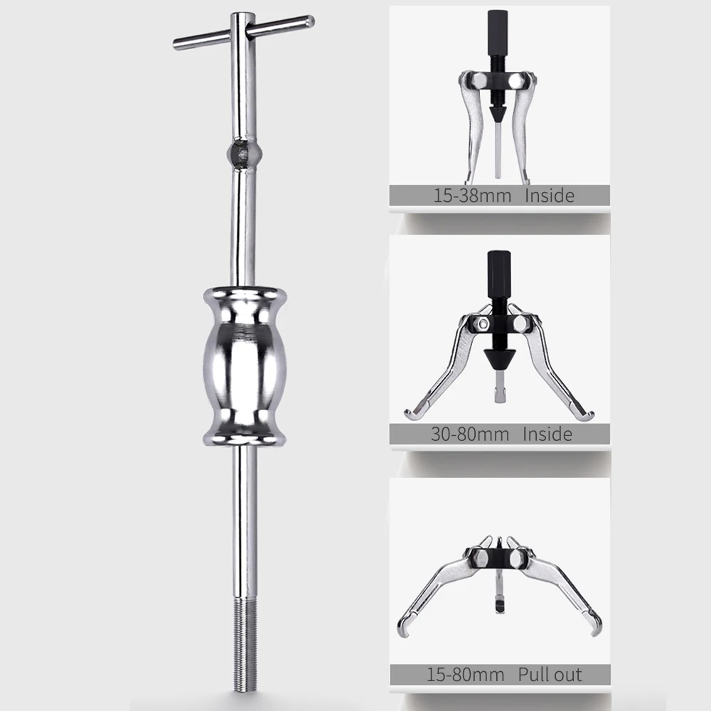 

Gear Slide Hammer Puller Set Internal & External Puller Bearing 3 Jaw Dent Hub Gear Puller Remover Set