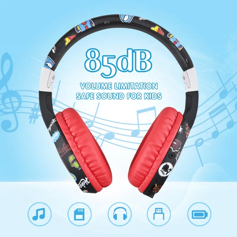 Милые беспроводные наушники для детей Bluetooth с мультяшным шумоподавлением Hifi