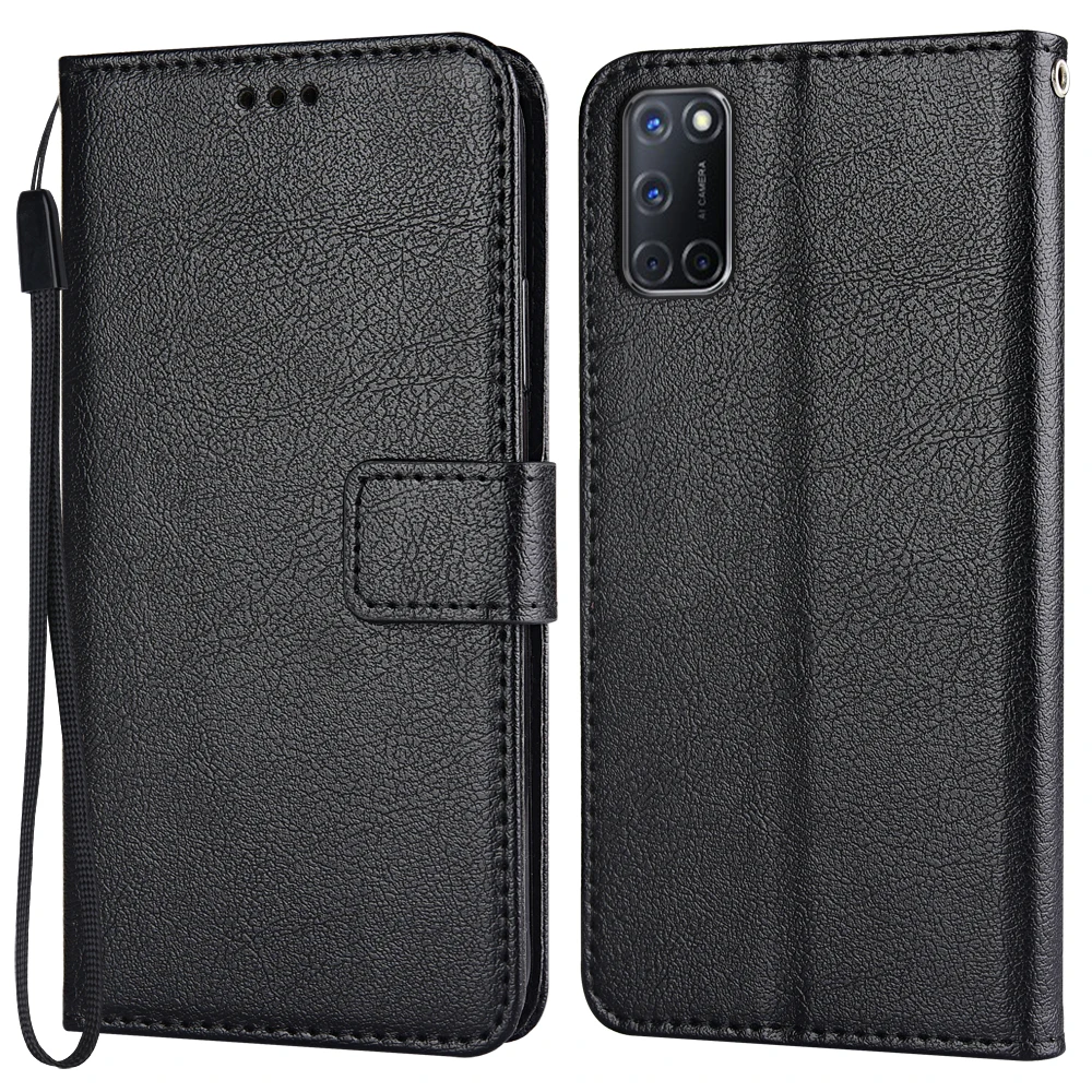 

Flip Wallet Magnetic Leather Case for OPPO A92 CPH2059 Coque Plain Funda Luxury Phone Bags Cover