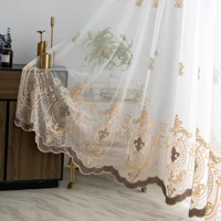 modern high end european style embroidered window screen luxury luxury home decoration curtains for living dining room bedroom