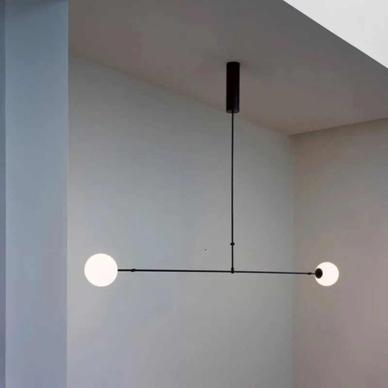 

Minimalist Loft Design Pendant Light Nordic Style Kitchen Suspension Fixture Geometric Line Shaped Ceiling Hanging Lamp