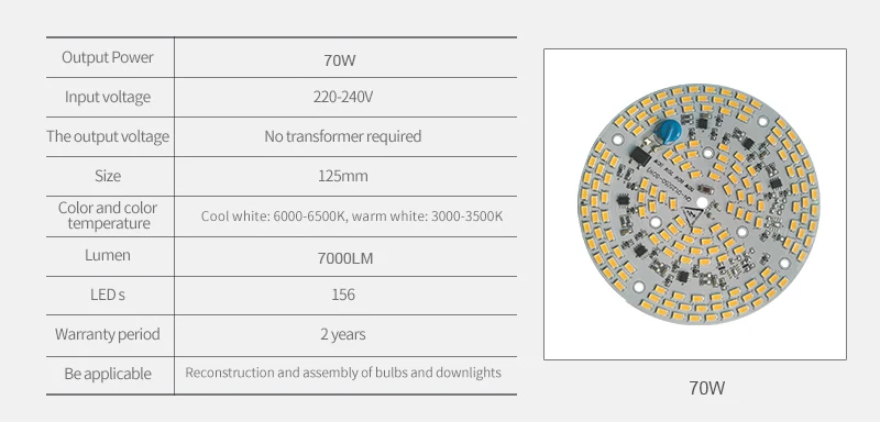 2 шт затемняемый SMD 5730 интегрированная IC PCB лампочка панель 25 Вт 30 Вт 40 Вт 50 Вт 60 Вт 70 Вт 100 Вт Светодиодная печатная плата без драйверов светильник