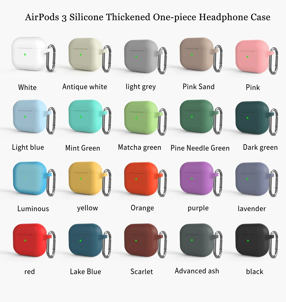 

Earphone Protective Case For Airpods 3 Portable Carabiner Ring Holder One-Piece Design Accessories Bag For Airpods 3 2021