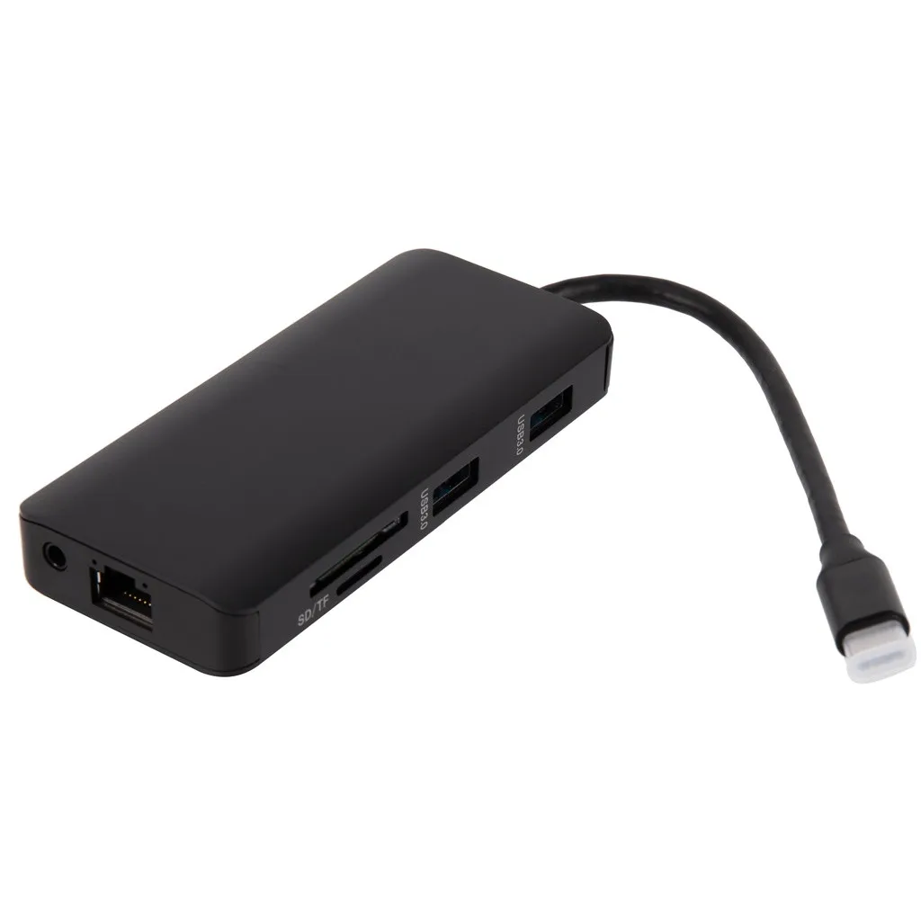 Ouhaobin 9в1 концентратор USB type C адаптер для HDMI 4 K видео Ethernet RJ45 LAN многопортовый с