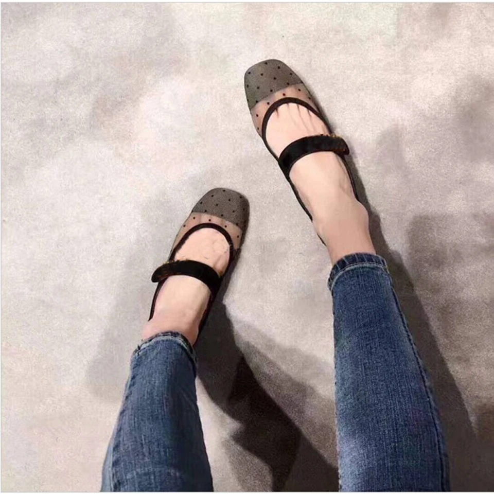 

Ollymurs Air Mesh Fashion Spring Autumn Shoes Woman Round Toe High Heels Square Heel Pumps Prom Shoes