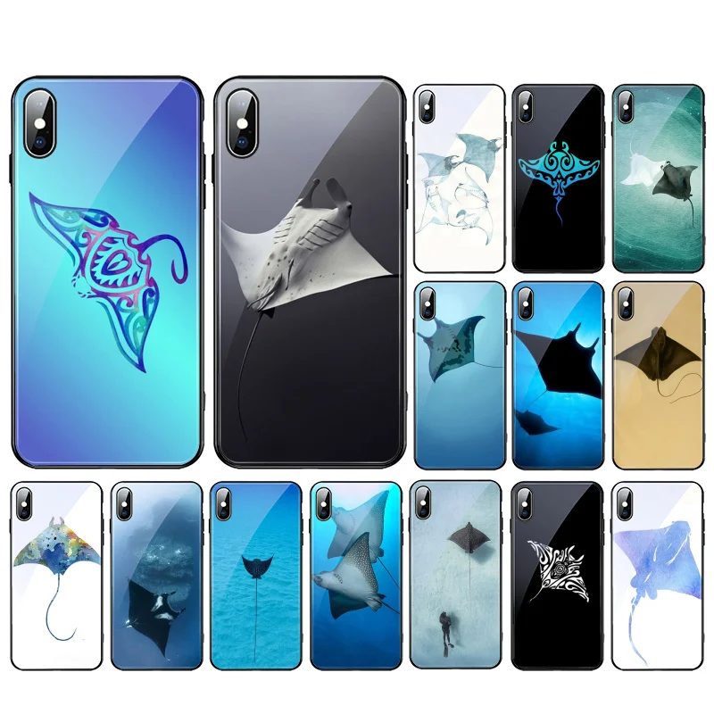 Стеклянный чехол для телефона с изображением морских животных iphone 13 12 11 Pro Max XS XR X 8