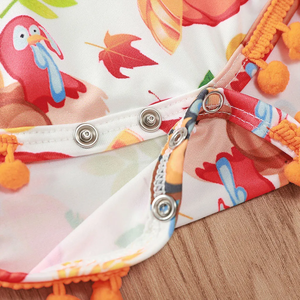 Детское боди с кисточками и принтом тыквы индейки|Комплекты одежды| |