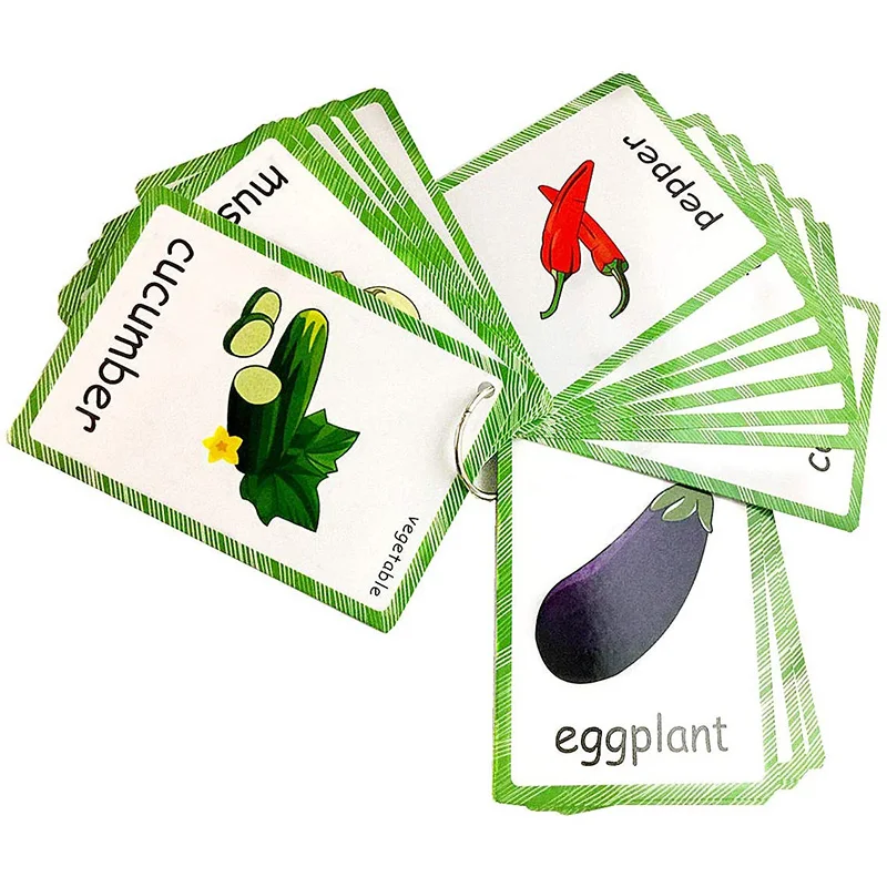 Набор фруктовых и овощных флэш-карт для детей ясельного возраста английское