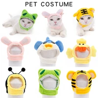 new funny pet dog cat cap costume warm rabbit hat shark chick tiger whale bee frog cosplay cap for pet cat dog plush headwear