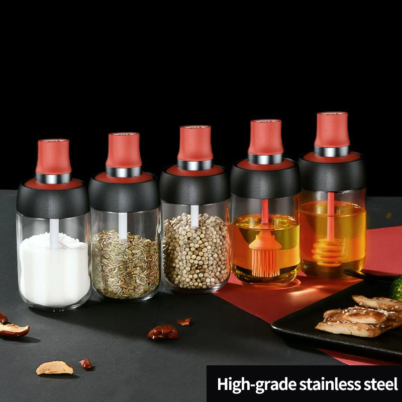 Приправа банка для соли специй пластиковые ПП приправы бутылки с ложкой кухонные