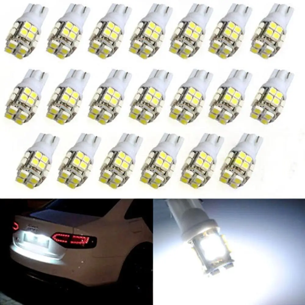 20 штук Светодиодный светильник Автомобильный светодиодный T10 W5W 3528 20SMD 12V