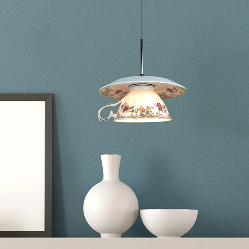 Подвесной светильник в скандинавском стиле с цветочной чашкой Европейский