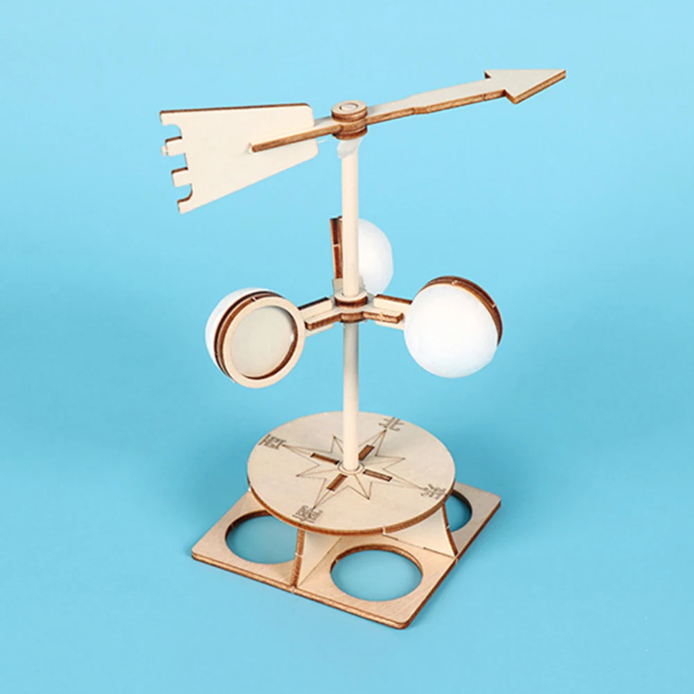 

Students DIY Wind Vane Model Kit Wooden Kids Children Science Direction Speed Experiment Technology School Educational Toys