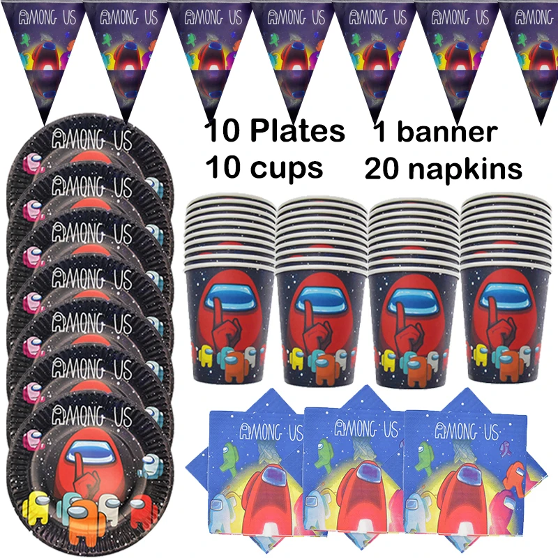 Горячая игра у нас набор одноразовой посуды Бумага Чашки Десерт салфетки баннер