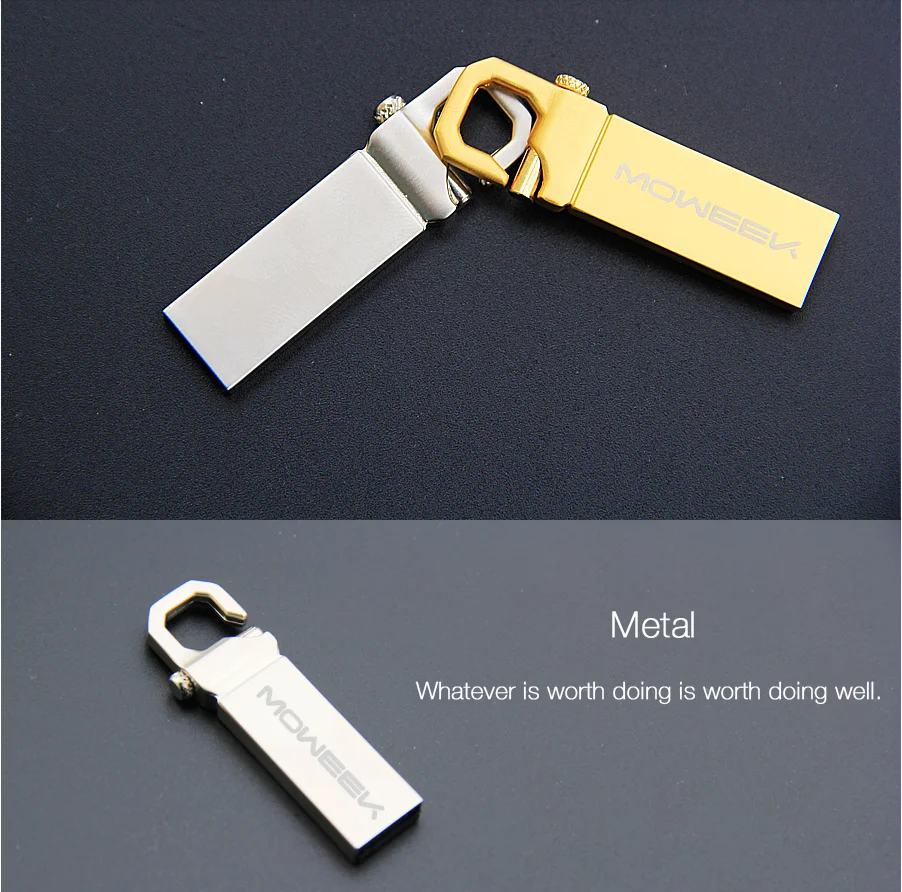 Moweek металлический USB флеш-накопитель объемом 64 ГБ, реальная емкость 32 ГБ, 16 ГБ, 8 ГБ, 4 Гб, флеш-накопитель, быстрая скорость, usb 2,0, флешка, карта памяти, u-диск