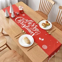 nordic christmas table runner tablecloth red cotton linen cloth art dining table coffee table tv cabinet bed flag cover cloths