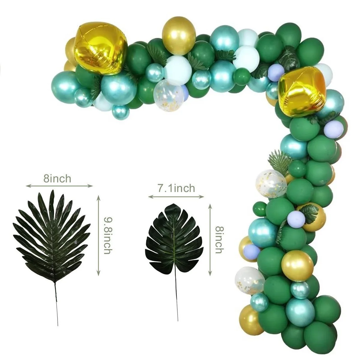 

167pcs New Jungle Theme Party Decoration Balloon Chain Set Blue Dark Green Balloon Forest Series DIY Balloon Set