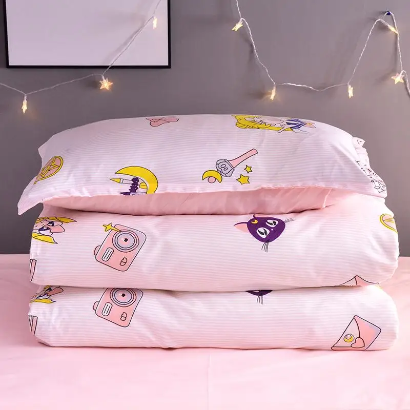 

3/4pcs/set Kawaii Cotton Bedding Set For Girl Luxury Soft Duvet Cover Bed King Queen Full Twin Size Bed Sheets With pillow cases