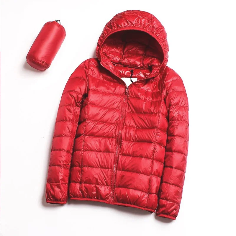 hooded red Осень зима женская простая куртка-пальто Женская тонкая с капюшоном брендовая хлопковая куртка повседневная черная куртка плюс размер куртка - Цвет: hooded red