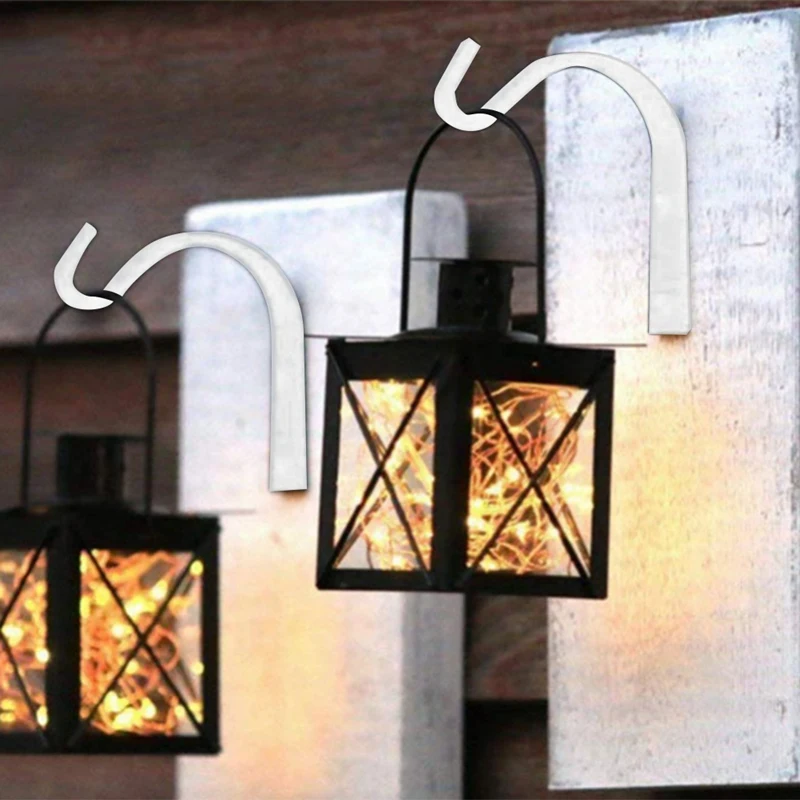 

Iron Garden Wall Light Hanging Flower Plant Hanger Pot Bracket, Hook Shelf Stand Holder(White,4PCS)