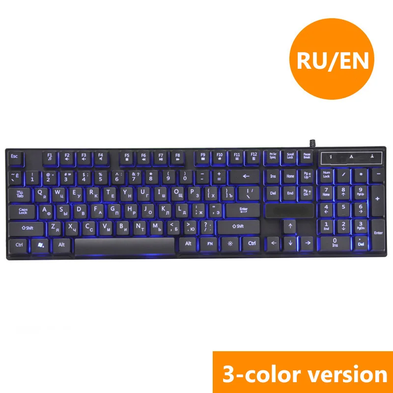 Русская механическая клавиатура с имитацией 104 клавиш игровая RGB светодиодной