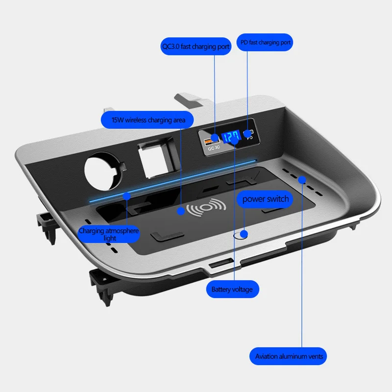 15w wireless charger for toyota rav4 accessories 2019 2020 2021 car modification parts mobile phone wireless charging pad free global shipping
