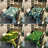 bohemian green plant tablecloth 3d print waterproof rectangular boho dinner table cloth outdoor picnic mat cover home decoration