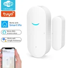 Смарт-Датчик доступа Wi-Fi Tuya, датчик открытиязакрытия дверей, домашняя сигнализация для домашней безопасности с поддержкой Alexa Google Home