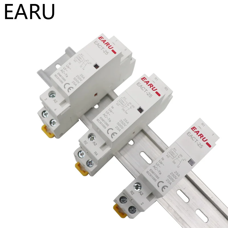 Бытовой модульный контактор с катушкой 2P 16 А 25 220 В переменного тока Гц 12 24