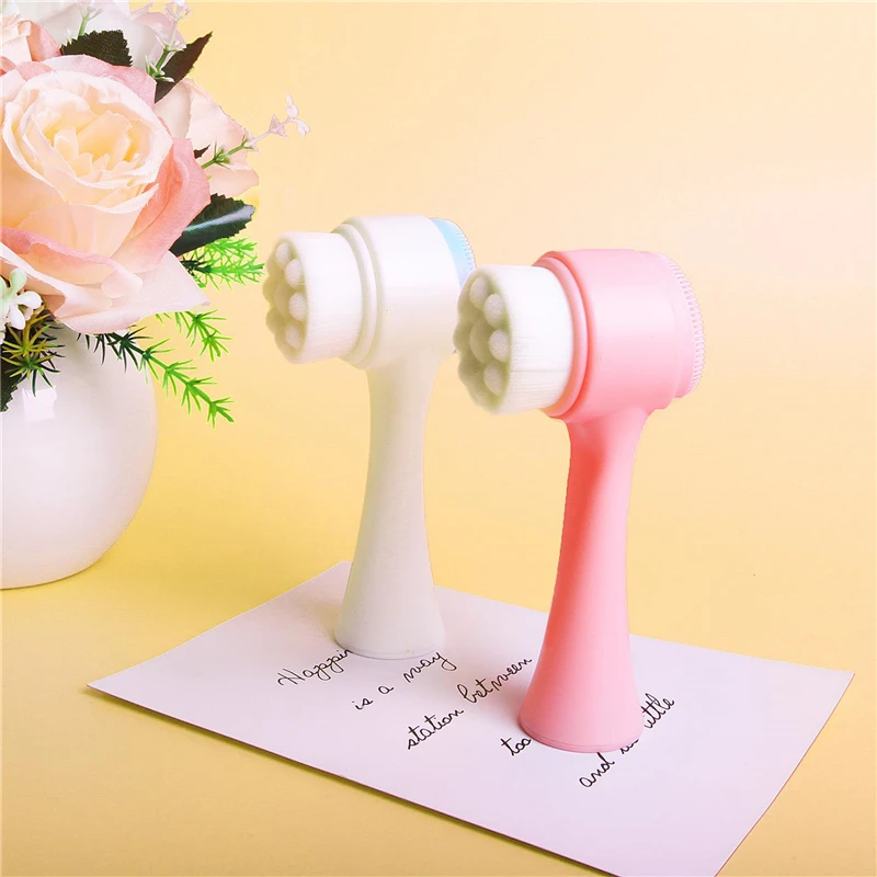 Супермягкие двусторонние силиконовые 3D щетки для чистки лица массажные мытья