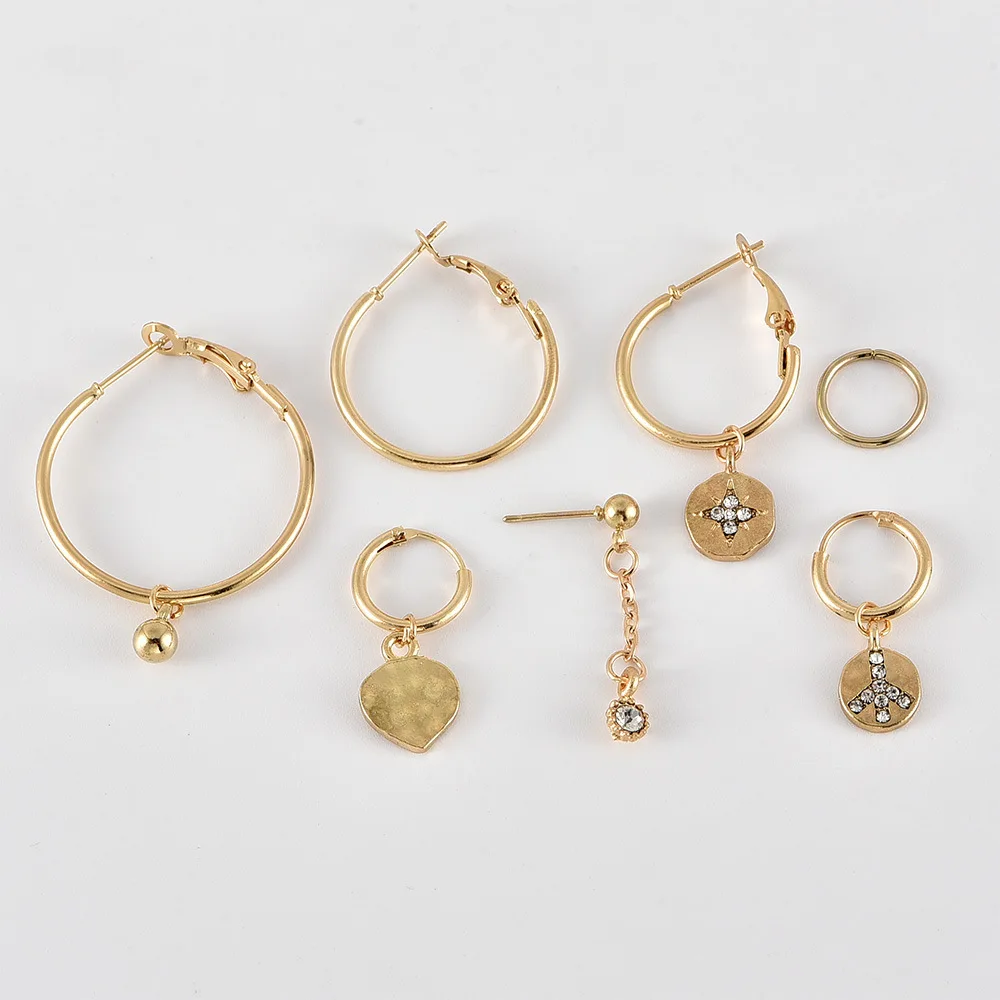 Женские серьги с блестками геометрическим узором в виде звезды мира золотистого