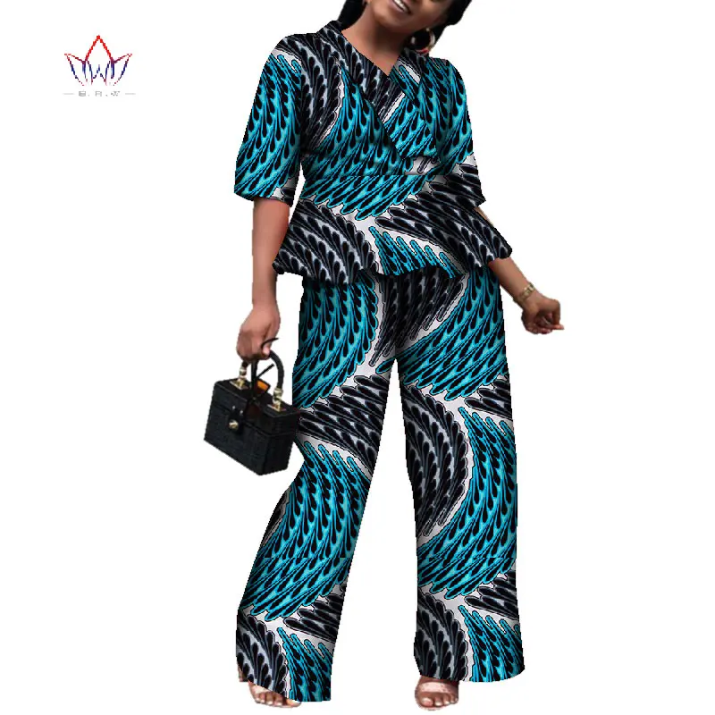 Осенний комплект из 2 предметов с Африканским принтом для женщин весенние Дашики