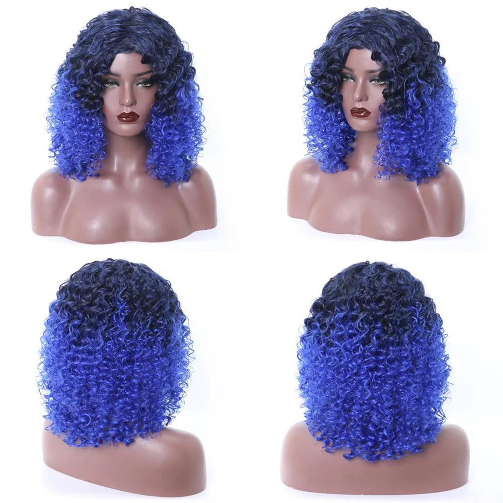 

12 Inch Short Hair Kinky Curly Wig Synthetic Heat Resistant Hair Wigs African American Wigs for Black Women