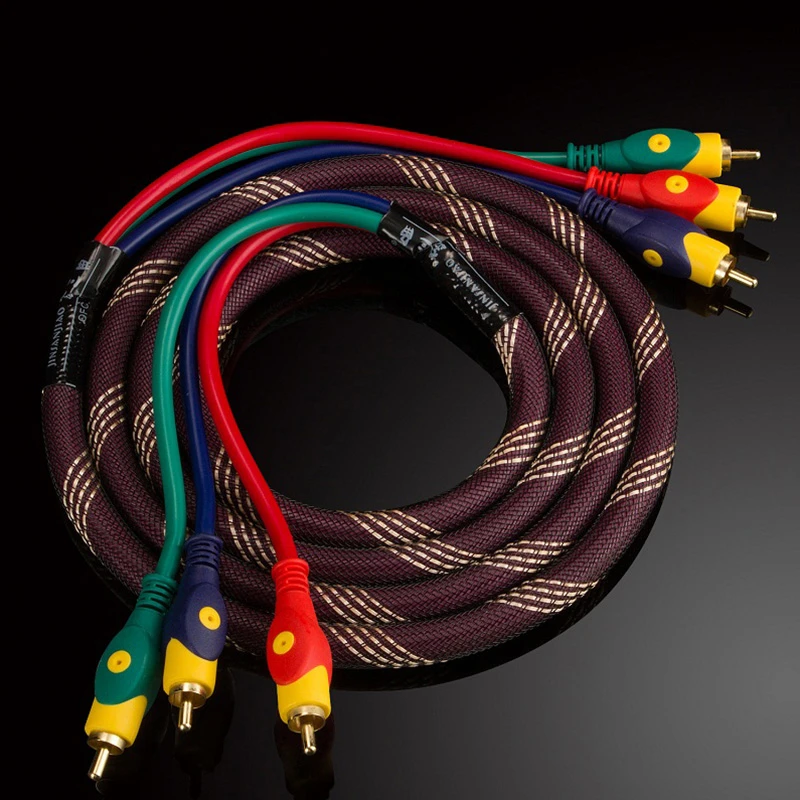 RGB компонентный кабель с цветовым отличием красный зеленый и синий шестиголовый