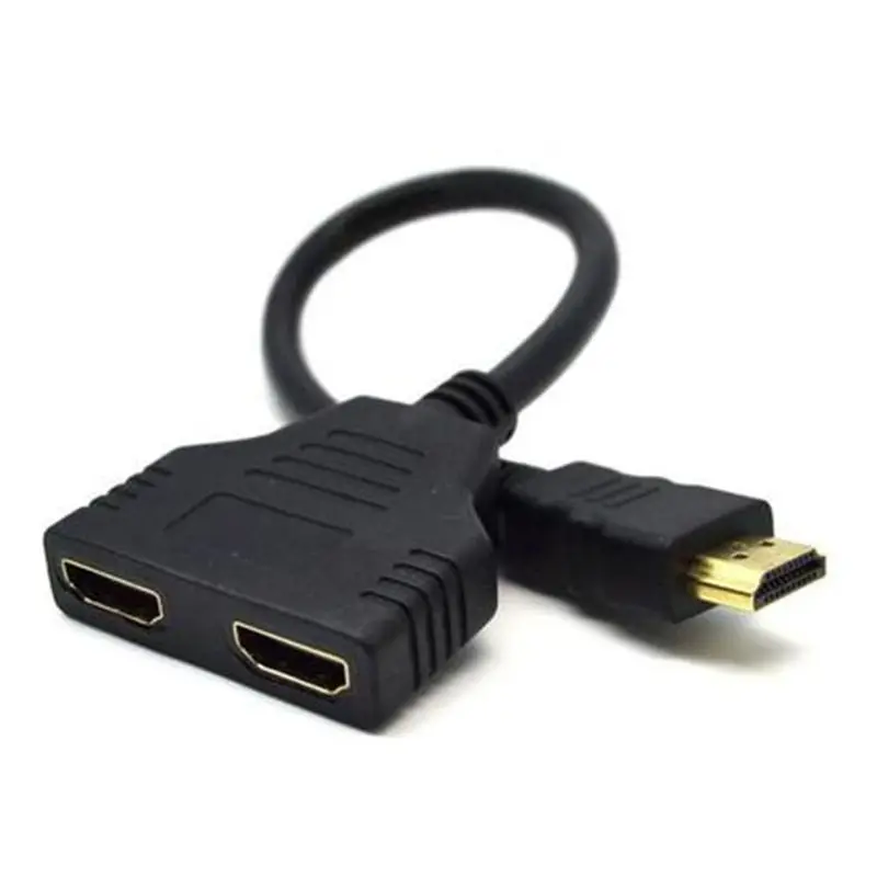 

HDMI разделитель, 1 в 2 выходной кабель, штекер на 2 гнезда, преобразователь, разделение для ТВ приставки, ноутбука