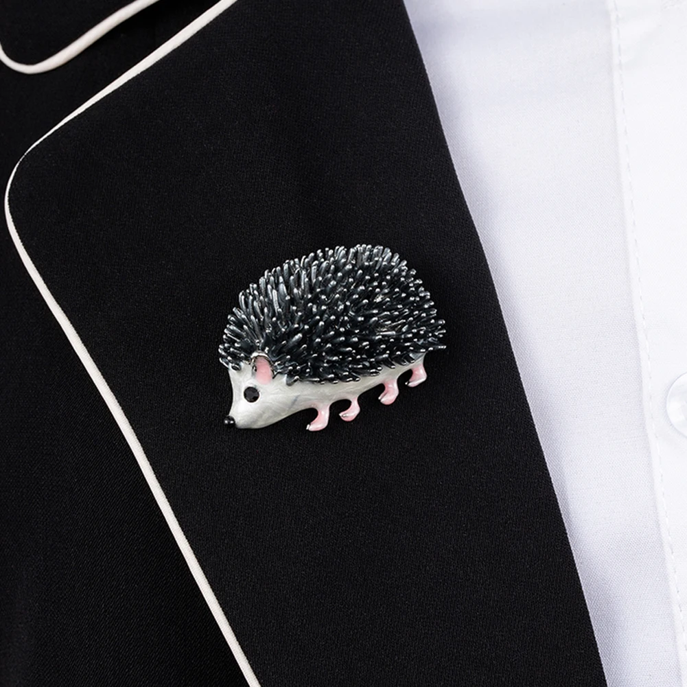 Новая модная черная эмалированная брошь в виде ежика булавка поркупина Детская