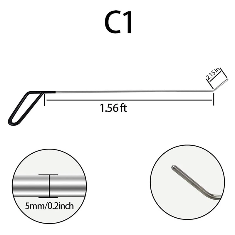 barato Ferramenta De Reparo Do Dente Sem Pintura 6 Peças De Haste De Reparo Do Dente C-bar Ferramenta Para A Remoção Do Dente Do Corpo Do Carro Danos Causados Por Granizo Porta