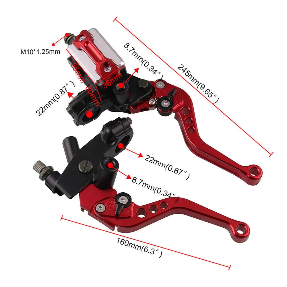 Алюминиевый мотоциклетный насос DSYCAR 1 пара 22 мм гидравлические ручки рычаги