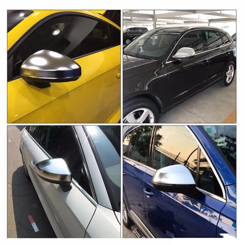 

1Pair Car Wing Mirror Caps Matt Chrome Mirror Cover Rearview Side Mirror Cap S Line for - 2009-2011 A6 2008-2012 A4