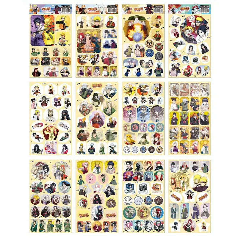 

12pcs/lot Naruto Anime Stickers Classic Toys Book Skateboard Doodle Toy Sticker